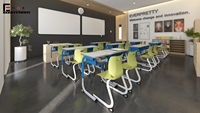 Mobilier pour salle de classe scolaire Design ergonomique Étudiant en bois triple pour étudier ou lire Deak et chaise