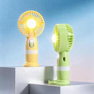 Portable Handheld <b>Fan</b> With <b>Light</b> Digital Display 5W Battery Powered 10 Speeds For Desk Use - Product Image 4