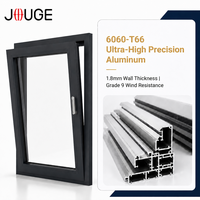 Ventana Abatible y Giratoria de Aluminio JOUGE de Alta Resistencia 6060-T66, Resistencia al Viento de Grado 9 para Ingeniería de Edificios de Gran Altura
