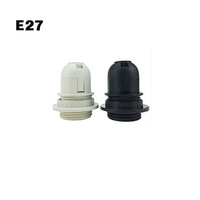 Douille de lampe à vis à demi-étui, support d'ampoule style E14/E27 en plastique rétro 220V OEM noir blanc 5m plastique
