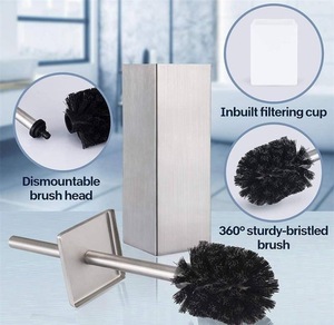 Juego de Portaescobillas de Inodoro Cuadrado de Acero Inoxidable HOLAMOPA con Escobilla Oculta <span class=keywords><strong>para</strong></span> Decoración Moderna de Baños - Product Image 3