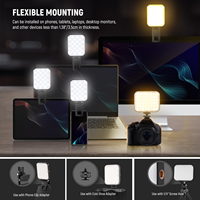 Éclairage d'Appoint LED Magnétique Pliable pour Selfie, Anneau Lumineux avec Miroir et Pince, Lumière de Remplissage pour Conférence Vidéo Compatible MagSafe