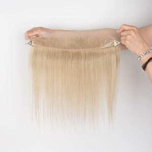 Topper de cheveux naturels russes slaves pré-plumés avec nœuds décolorés pour femmes, vente en gros directe usine - Product Image 6
