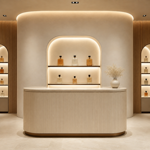 Aménagement de boutique de parfums, présentoir sur mesure pour parfums, comptoir de vente en bois pour projet d'aménagement intérieur de magasin de parfums - Product Image 2