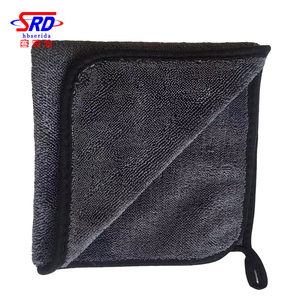 Serviette en microfibre bleue grise à poils longs pour le séchage de la voiture, vente en gros - Product Image 2