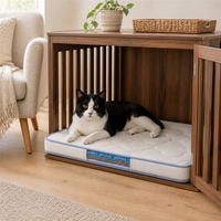Coussin de lit pour chat d'intérieur avec dessus matelassé en silicone rafraîchissant, fenêtre latérale transparente, base antidérapante, portable et adapté aux voyages