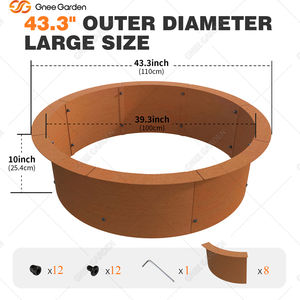 43.3" Rust Modern Corten Steel Fire Pit Ring <b>Portable</b> Outdoor Garden Wood Burning <b>Heater</b> for Patio & <b>Camping</b> Use - Product Image 3