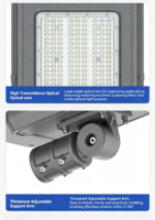 Lampadaire solaire intégré tout-en-un 500W, IP65 étanche, haute luminosité, lampe LED extérieure commerciale pour routes