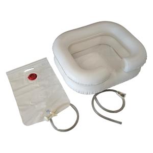 Kit <span class=keywords><strong>de</strong></span> Lavabo Inflable para Champú con Bomba <span class=keywords><strong>de</strong></span> Pie, Bolsa <span class=keywords><strong>de</strong></span> Agua, PVC Ecológico, Lavabo Portátil Antisalpicaduras para Personas Mayores Postradas en Cama - Product Image 3