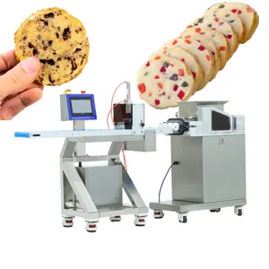 Máquina De Fazer Biscoito Pequeno Automático Fatia E Asse Cookies Máquina Extrusora De Massa E Máquina De Cortador Controlador PLC