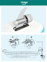 Moteur Sup IFUNGOO |   Aileron électrique |   Propulseur électrique étanche haute puissance 450W, poussée de 10,5 kg pour planche à pagaie, kayak, planche de surf Y02
