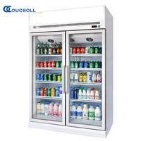 Refrigerador vertical comercial para supermercado, de 1, 2, 3 o 4 puertas, vitrina refrigerada para bebidas y refrescos.