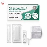 Kit de test rapide d'anticorps pour la détection du virus de la maladie de la bouche et des pieds (MFP) de type A chez le bétail, détection d'anticorps FMDV-A, 1 test ou 25 tests