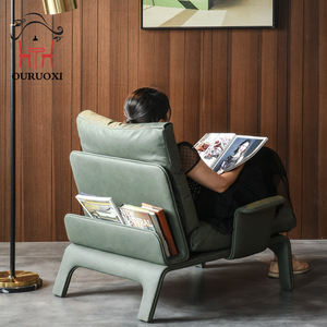 Chaise de loisir inclinable moderne à la mode Sofa <span class=keywords><strong>vintage</strong></span> <span class=keywords><strong>vert</strong></span> en <span class=keywords><strong>cuir</strong></span> avec jambe en métal <span class=keywords><strong>Fauteuil</strong></span> à siège unique - Product Image 3