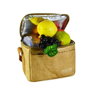 Bolsa térmica personalizada con logotipo, al por mayor, impermeable, de papel kraft, moderna y elegante, de Tyvek, aislada, OEM, para el almuerzo. - Product Image 1