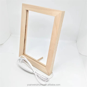 Đầy màu sắc ánh sáng ấm áp 3D Phantom khung ảnh Ánh sáng khung gỗ <span class=keywords><strong>LED</strong></span> DIY Acrylic ánh sáng ban đêm cơ sở hiển thị bằng Gỗ Đứng - Product Image 4