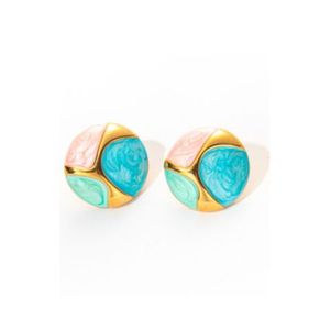 Fashion <b>Stud</b> <b>Earrings</b> 316L Stainless Steel PVD Gold Plating Sustainable Resistant - Product Image 1