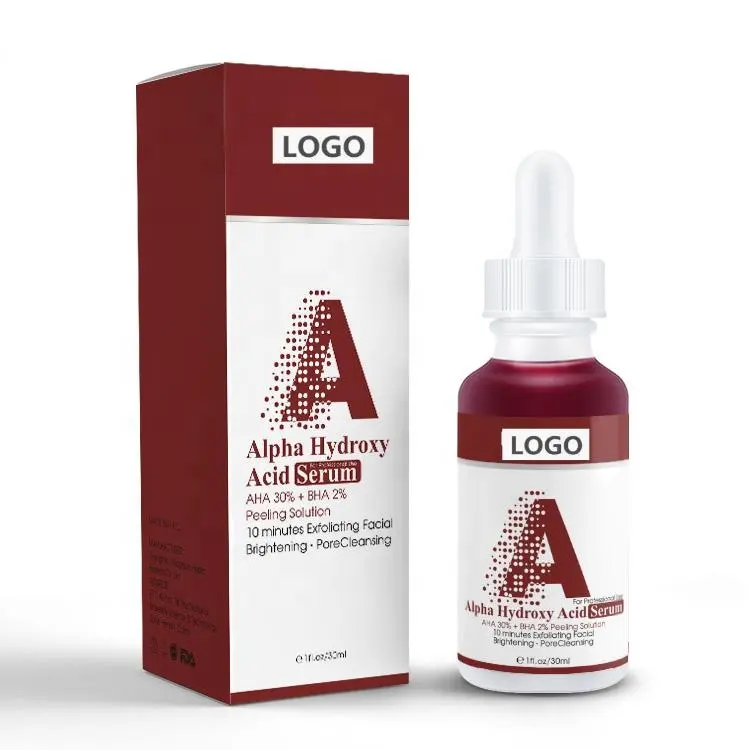 OEM idratante acido salicilico Peeling Aha 30% e Bha 2% soluzione esfoliante Anti Acne siero viso
