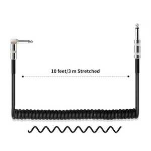 <span class=keywords><strong>Cable</strong></span> <span class=keywords><strong>de</strong></span> <span class=keywords><strong>audio</strong></span> 90 grados en ángulo 10 pies instrumento en espiral 6,3mm <span class=keywords><strong>Cable</strong></span> <span class=keywords><strong>de</strong></span> guitarra - Product Image 4