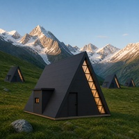 Maison préfabriquée contemporaine S780 en A-frame, style 'Coastal Scrub', pour résidence de visiteurs et pack de fabrication commercial pour opérateurs