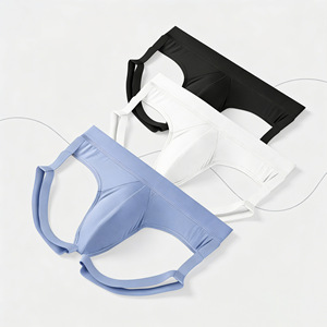 Sous-vêtements pour hommes en fibre de bambou, <span class=keywords><strong>string</strong></span> à taille basse, couleur unie, sexy, respirant, confortable - Product Image 4