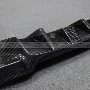 V Style Carbon Fiber <b>Diffuser</b> Rear Lip Bumper Winglet Splitter Fins Spoiler with <b>LED</b> for BMW F10 M5 - Product Image 5