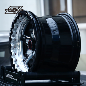 Jantes forgées sur mesure, décalées 17x7J 18x8J 5x127 5x120.65, noir brillant, avec beadlocks usinés pour camion Chevelle - Product Image 4
