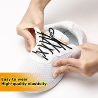 Serrure coulissante élastique en métal sans lacet lacets réfléchissants ronds enfant adulte loisirs prendre une marche baskets lacets de chaussures paresseux