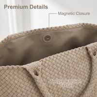 Sac fourre-tout personnalisé en néoprène tissé avec porte-monnaie, sac à bandoulière tissé à la main pour le quotidien, grand sac de travail, de shopping et de voyage pour femmes