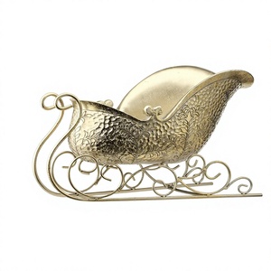 Diseño grabado hecho a mano de Metal, producto más vendido, trineo de Papá Noel martillado de Metal, adornos navideños, trineo, decoración interior y exterior - Product Image 1