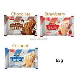 Coconut 65g Wafer Biscuit Snacks Coconut Cream Wafer Biscuits Wholesale Good Price Coconut Flavor