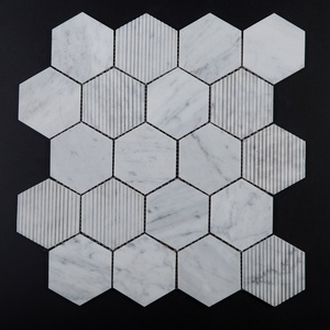 Mosaicos hexagonales blancos de pentágono, mosaicos hexagonales blancos de goma arábiga - Product Image 2