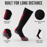 Chaussettes de compression athlétiques longues pour hommes, respirantes, en maille épaisse, avec coussinets, pour marathon, gym, voyage, couleur personnalisée