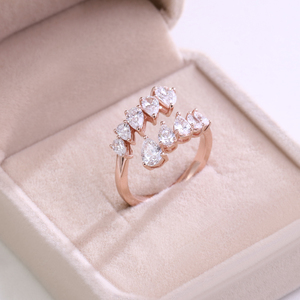 1.8ct hình Quả lê đám cưới ban nhạc cụm nhẫn độc đáo Lê phòng thí nghiệm kim cương ban nhạc phụ nữ xếp chồng NHẪN XINH XẮN LỜI HỨA Nhẫn 18 K đồ trang sức - Product Image 6