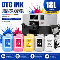 Encre textile pigmentée en vrac Goosam, baril de 18 L, CMYK, blanc, encre DTG pour imprimante Brother GTX600 GTXPRO GTXPROB DTG avec puce