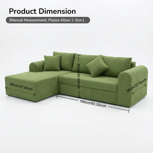 Sofá en Forma de L, Cómodo para la Piel, para Huéspedes, Chaise Longue Reclinable, Compacto y Plegable - Product Image 6
