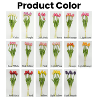 Bunga Tulip Artificial 46cm Sentuhan Realistis dari Karet Lembut 5 Tangkai, Laris untuk Dekorasi Rumah dan Pernikahan