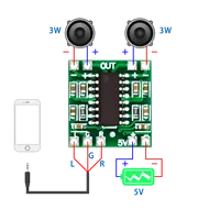 Carte d'amplificateur numérique super mini PAM8403, 2x3W, classe D, efficace, alimentation USB 2.5 à 5V, 1 à 10 pièces