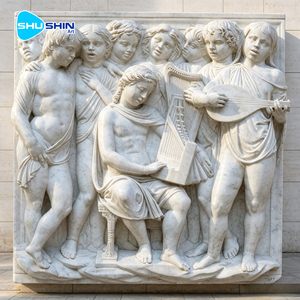 Ángel Griego Hecho a Mano en Mármol Natural con Alas, Escultura en Relieve para Iglesia, Villa, Interior, Hogar y Jardín - Product Image 3