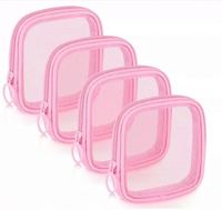 Grande trousse de toilette transparente portable, ensemble de sacs de toilette, pochette en filet, sac de voyage, organiseur de maquillage, sac de lavage en filet pas cher