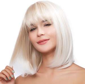 Blanc cendré 60 # blond platine court Bob perruques de cheveux humains pre-plucked avec HD Transparent full lace wig - Product Image 1