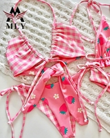 Maillot de bain à marque privée, ensemble bikini string extrême imprimé léopard, maillot de bain tendance pour la plage et les fêtes, micro mini bikini 2026