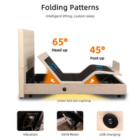 Lit Électrique Réglable Intelligent sur Mesure d'Usine, avec Matelas et Massage Vibratoire Intégré