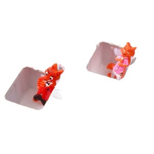 Figurines miniatures en résine Zootopia rouge vif, 40 pièces, accessoires de bijoux DIY, breloques d'animaux de dessin animé pour la création artisanale - Product Image 3