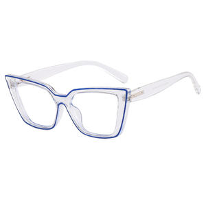 Montatura per Occhiali Triangolare Stile Cat Eye con Linee Trasparenti Occhiali Y2K - Product Image 4