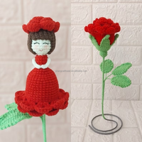 Finition à la main réversible Rose fée Amigurumi hortensia Crochet oeillet Rose peluche peluche poupée fleur Bouquet cadeau