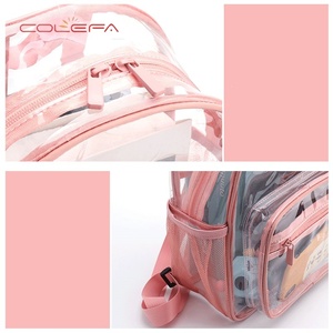 Sac à dos <span class=keywords><strong>en</strong></span> vinyle Colefa Fashion, résistant aux intempéries, facile à nettoyer, look moderne et audacieux, visibilité des contenants, sac à dos <span class=keywords><strong>en</strong></span> PVC transparent - Product Image 5