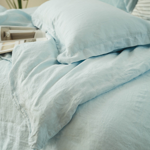 100% hữu cơ Linen giường Duvet cover sets lanh lanh tấm ga trải giường bộ đồ giường đặt - Product Image 1