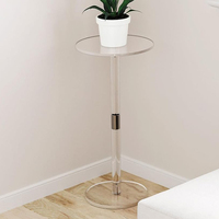 Table basse personnalisée en acrylique transparent Table d'appoint portable et compacte de style moderne pour le salon Table à boissons assemblée