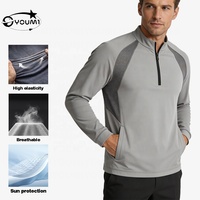 YOUMI Logo personnalisé 100% Nylon UPF50+ Maille respirante Haute élasticité Fermeture éclair quart de tour Manches longues Softshell d'extérieur Escalade Golf